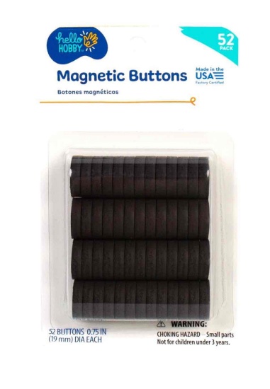 Hello Hobby Magnetic Buttons, 52-Pack