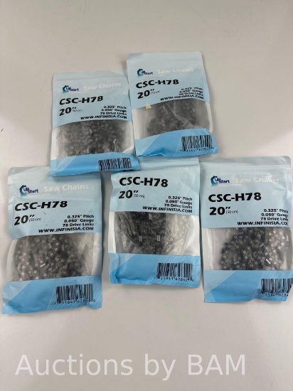 5 Pack Replacement 20-Inch H78 20BPX Chainsaw Chain for Echo CS-530 Chainsaw