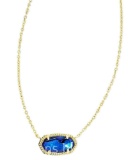 Kendra Scott Elisa Birthstone Necklace Gold Navy Abalone