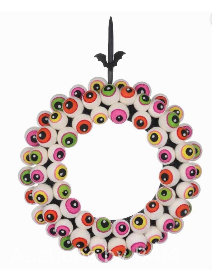 Halloween Multicolor Felt Eyeball Wreath. 17 in Diameter, by Way To Celebrate