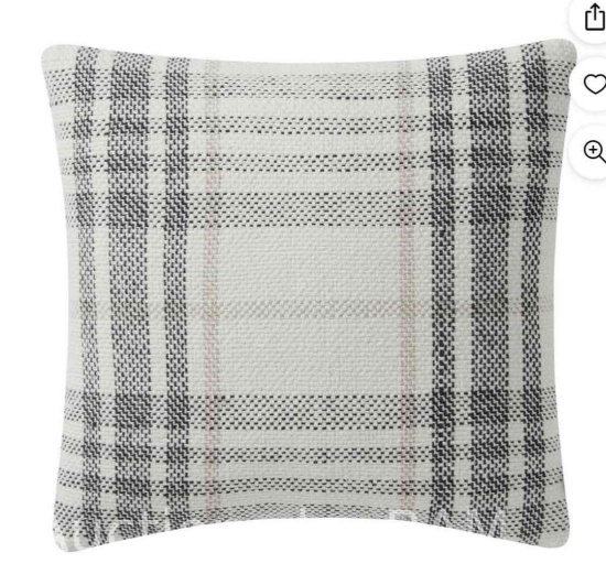 My Texas House Aurelia Black Plaid Cotton Decorative Pillow Cover