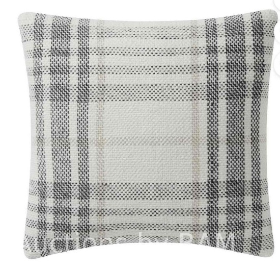 My Texas House Aurelia Black Plaid Cotton Decorative Pillow Cover