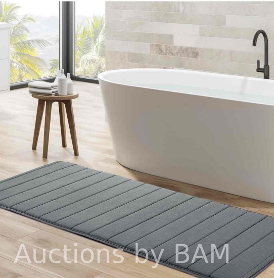 PiccoCasa Absorbent Memory Foam Bath Mat Bath Runner Rug