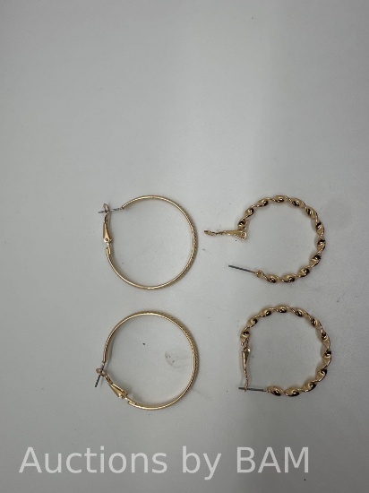 Time And Tru Trio Gold Tone Hoop Earring Set