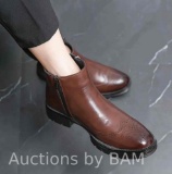 Stylish Mens Zipper Wing-tip Brogue Dress Boots
