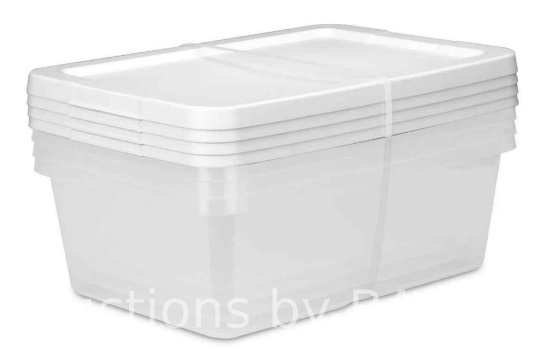 Sterilite Set of 4, 12 Quart Storage Boxes Plastic