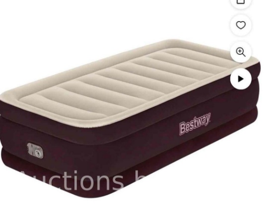 Bestway Maroon Tritech Airbed Twin 20 with built-in AC pump