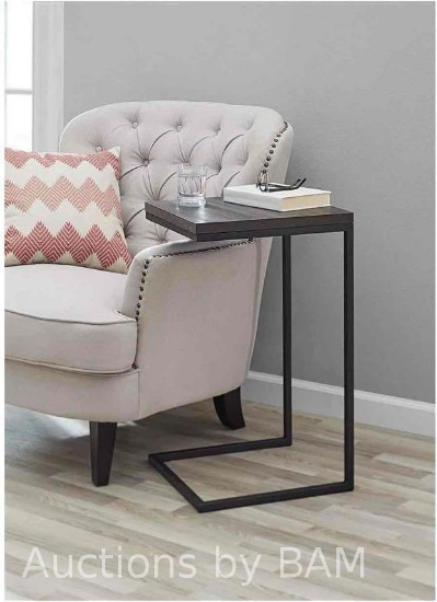 Mainstays C-Shape Metal End Table, Espresso/Black Finish