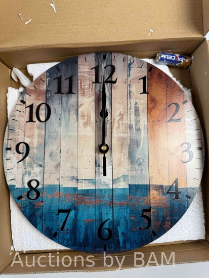 Decorative Wall Clock 25cm Country Wood Design Home