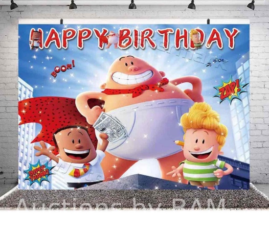 Captain Underpants Backdrop Banner Party Supplies Poster Movie Theme Background for Photography K...