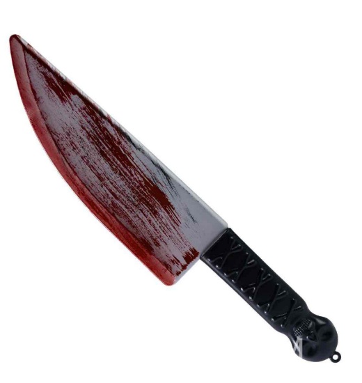 SYNCFUN 15.4 Inch Halloween Fake Knife With Fake Blood Prop