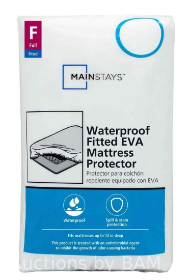 Mainstays Waterproof EVA Fitted Mattress Protector, Full