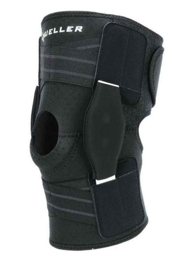 Mueller Adjustable Hinged Knee Brace, Black, One Size Fits Most