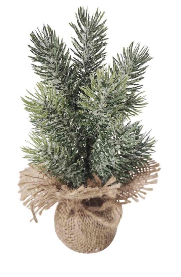 Northlight Frosted Mini Pine Tree Christmas Decoration with Burlap Base