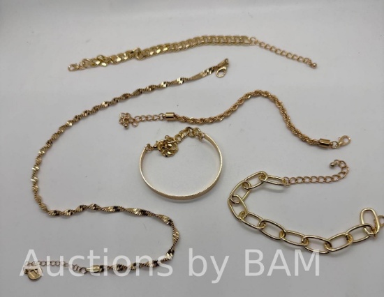 Jewelry Gold Colors Necklace Bracelets Set