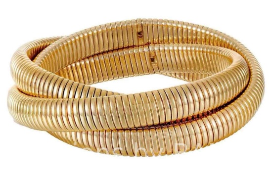 Time and Tru Womens Gold-Tone Twist Bangle Bracelet