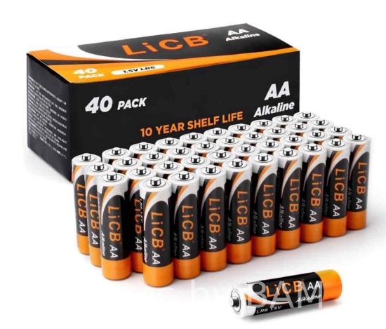 LiCB 1.5 Volts Alkaline AA Batteries 40 Pack, Long-Lasting Alkaline Double a Battery