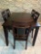 ASHLEY?S BRASSEX INC DARK BROWN FINISH DINING TABLE 60? X 36? H30? W 5 BLACK LEATHER UPHOLSTERY &