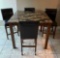 ANDOVER COUNTER HEIGHT 5-PIECE DINING SET WITH FAUX MARBLE TOP TABLE AND 4 FAUX LEATHER CHAIRS MO...