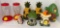 NEW 8PC POLYRESIN GARDEN DECOR & HUMMINGBIRD FEEDERS $20