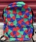 RED, GREEN & BLUE PATTERN BACKPACK