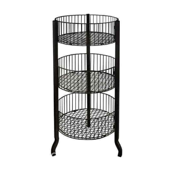 NEW BLACK 3-TIER LARGE WIRE H45? STORING BIN (IN BOX, UNASSEMBLED) $140
