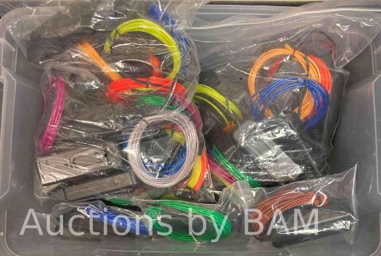CONTENTS OF TOTE- LED STRING LIGHTS VARIOUS COLORS AND SIZES