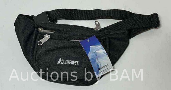 EVEREST BLACK NYLON ADULT FANNY WAIST PACK