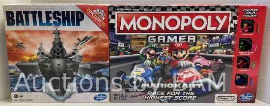 HASBRO GAMING BATTLESHIP & MONOPOLY GAMER MARIO KART EDITION BOARD GAME