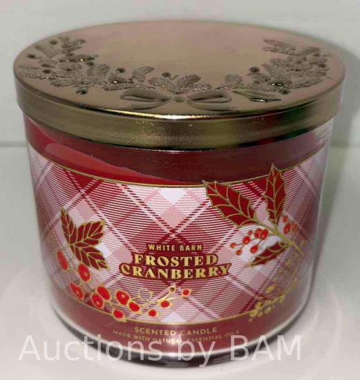 NEW WHITE BARN FROSTED CRANBERRY SCENTED CANDLE $25