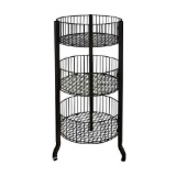 NEW BLACK 3-TIER LARGE WIRE H45? STORING BIN (IN BOX, UNASSEMBLED) $140