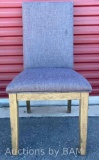 NAILHEAD ACCENT GREY PARSON LINEN DINING CHAIR W RUBBERWOOD LEGS 19? X 20? H39.75?