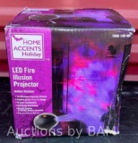 HOME ACCENTS HOLIDAY LED FIRE ILLUSION PROJECTOR $35