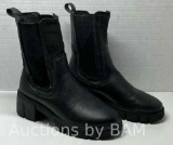 TINSTREE BLACK LEATHER SLIP ON BOOTS WOMENS SIZE 8