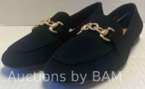 BAMBOO BLACK FAUX LEATHER SUEDE LOAFERS WOMENS SIZE 10