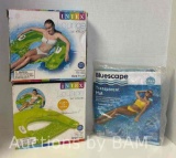 NEW INTEX LOUNGE SIT?N FLOAT & BLUESCAPE TRANSPARENT MAT POOL FLOATS $22