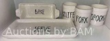 5PC RAE DUNN KITCHEN DECOR & SERVING SET