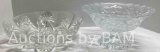 CLEAR GLASS PANELED BOWL & FOOTED BOWL 11.5? X 11.5? H3.5? & 9.75? X 9.75? H5.5?