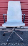 ZUO MODERN HIGH BACK WHITE FAUX LEATHER SWIVEL CHAIR 21? X 24? H43?