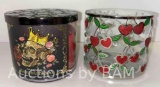 NEW BATH & BODY WORKS VAMPIRE BLOOD SCENTED CANDLE & LARGE 3 WICK RED CHERRY HEART METAL CANDLE