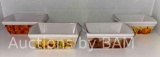 SET OF 4 FALL THEMED CERAMIC MINI LOAF BAKING PANS 3? X 5? H2.5? $20