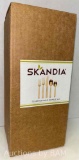 NEW SKANDIA CLEARVIEW GOLD 20 PC TITANIUM COATED FLATWARE SET SERVICE FOR FOUR $30