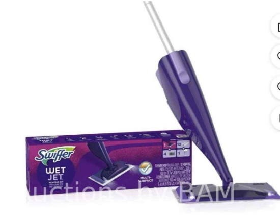 Swiffer WetJet Hardwood and Floor Spray Mop Multi Surface, All-in-One Mopping Cleaner Starter Kit