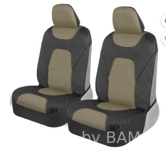 Motor Trend AquaShield Car Seat Covers for Front Seats, Beige Waterproof Seat Covers for Cars Tru...