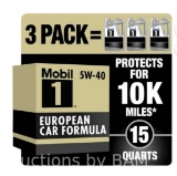 Mobil 1 FS European Car Formula Full Synthetic Motor Oil 5W-40, 5 Quart (Pack of 3)
