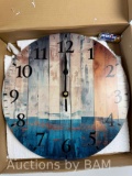 Decorative Wall Clock 25cm Country Wood Design Home