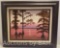 LAKE SUNSET SCENERY PAINTING FRAMED WALL ART 19INCH X 16INCH