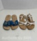 2 PAIR BORN WOMEN?S SANDALS WHITE & BLUE SIZE 9M