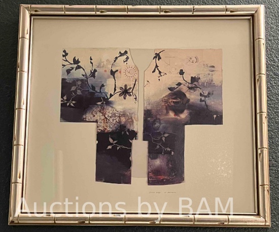 BLACK ROSE FRAMED ARTWORK SIGNED BY MATSHOKA 22INCH X 20INCH