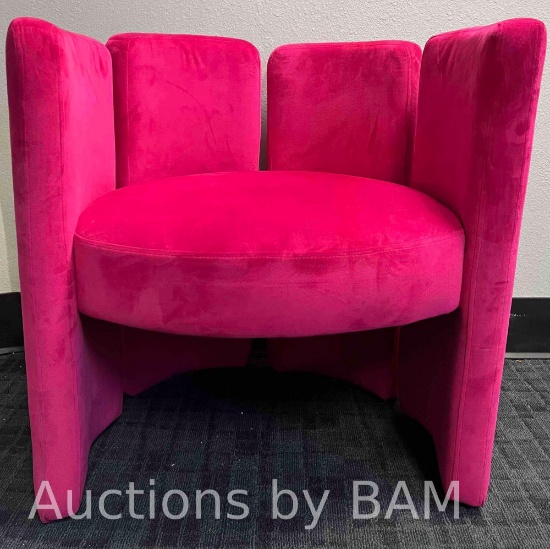 CHAIRUS Velvet Rose Polyester Upholstered Modern Barrel Chair 29.5in X 23.5in X 29.5in